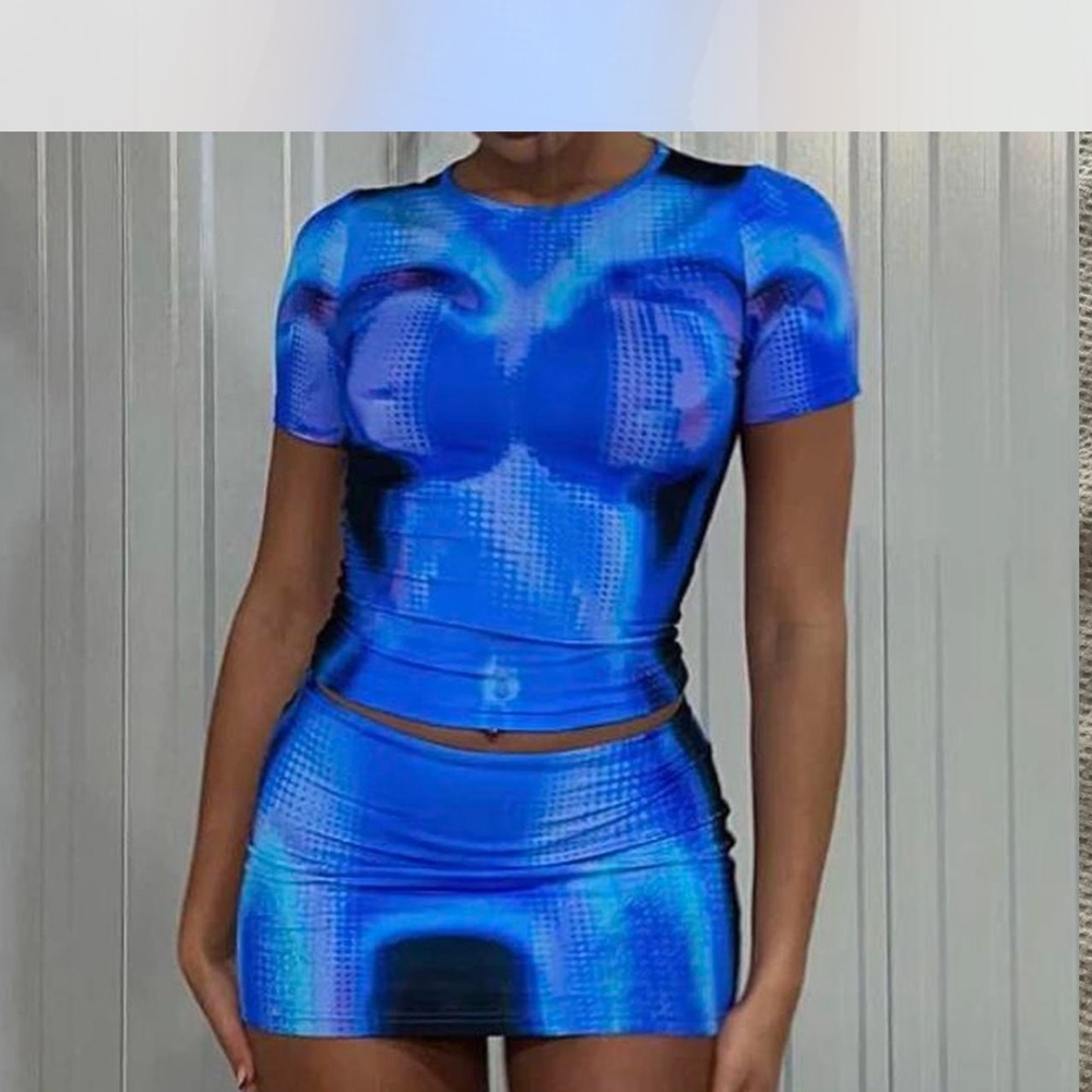 White Fox Vibrant Blue Two-Piece Set